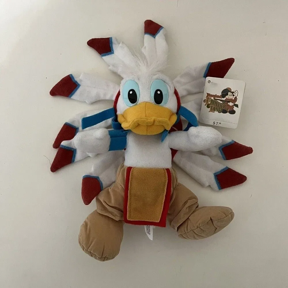 Disney Disneyland Frontierland Donald Duck Indian Bean Bag Plush with Tag